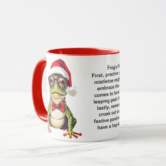 Grappige vakantie overlevingstips van een kikker mok (Voorkant links)