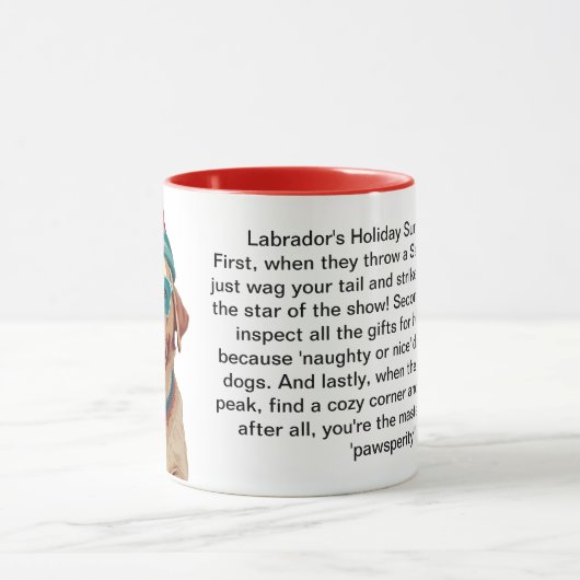 Grappige vakantie overlevingstips van een labrador mok (Midden)