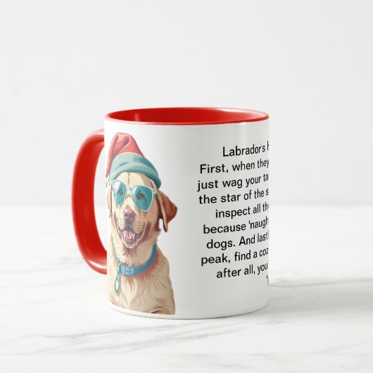 Grappige vakantie overlevingstips van een labrador mok (Voorkant links)