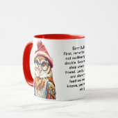 Grappige vakantie overlevingstips van een schuur u mok (Voorkant links)