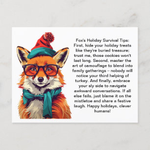 Grappige vakantie overlevingstips van een vos briefkaart