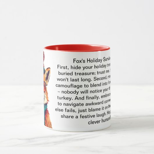 Grappige vakantie overlevingstips van een vos mok (Midden)