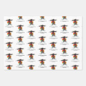 Grappige vakantie schapen met verlichting geperson inpakpapier vel (Voorkant)