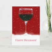 Grappige Vakantie Wijn Kerstmis Kaart (Voorkant)
