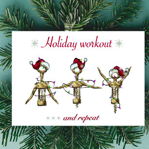 Grappige vakantie workout kerst Kaart