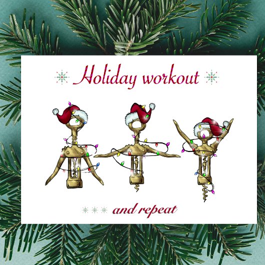 Grappige vakantie workout kerst Kaart