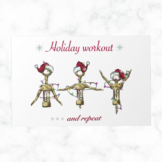 Grappige vakantie workout kerst Kaart