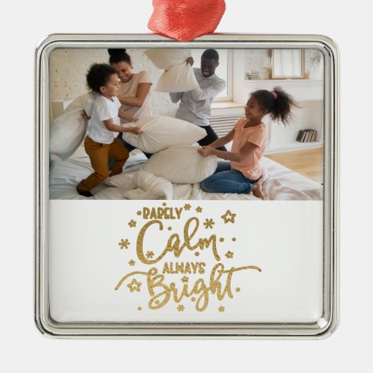 Grappige vakantiefoto zelden rustige kerst metalen ornament (Voorkant)
