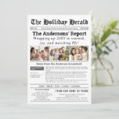 Grappige Vakkrant Familiekaart 3 Foto's Nieuws Feestdagenkaart (Staand voorkant)