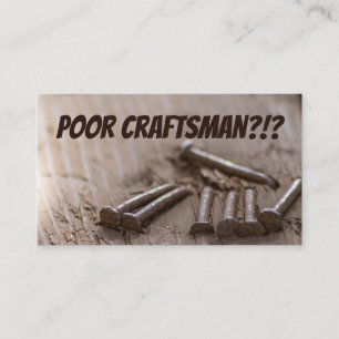 Grappige vakman voor arme ambachtslieden spijkersp visitekaartje