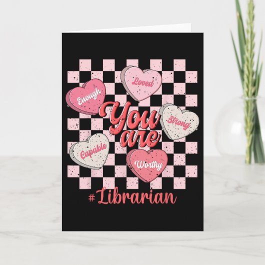 Grappige Valentijn Bibliothecaris Liefde Hart Kaart (Voorkant)