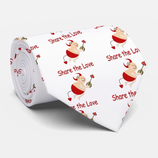 Grappige Valentijn Cupido Devil Stropdas (Opgerold)