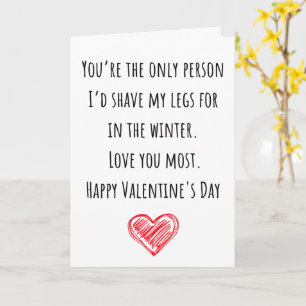 Grappige Valentijn die ik mijn benen heb geschoren Kaart