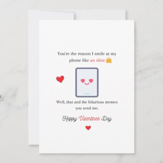 Grappige Valentijn die lacht als een idiote Kaart (Voorkant)