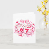 Grappige Valentijn Dobbelsteen 6 7 Preppy 67 Zes Z Kaart (Gele Bloem)