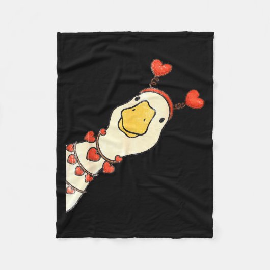 Grappige Valentijn Dwaze Ganzen Eend Hart Liefdesm Fleece Deken (Voorkant)