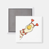 Grappige Valentijn Dwaze Ganzen Eend Hart Liefdesm Magneet (Voorkant / Achterkant)