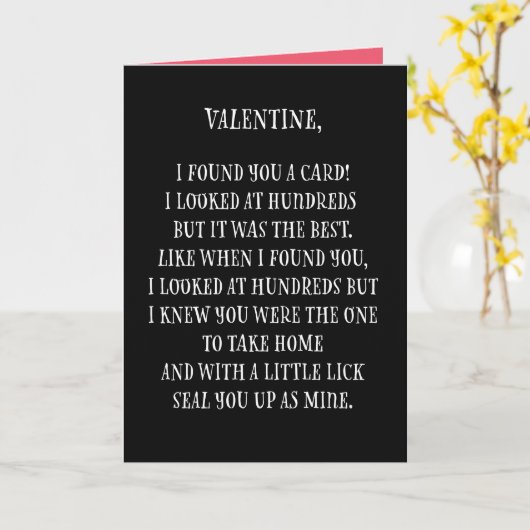 Grappige Valentijn gedicht Kaart (Gele Bloem)