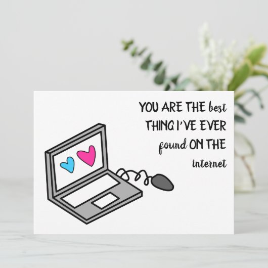 Grappige Valentijn Harten Computer Aankondiging (Staand voorkant)