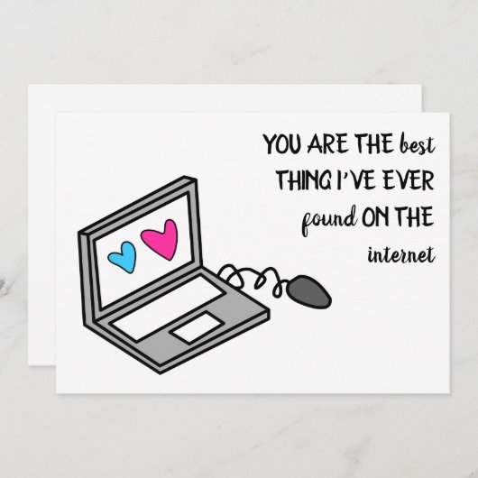 Grappige Valentijn Harten Computer Aankondiging (Voorkant / Achterkant)