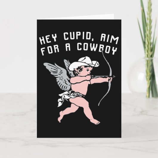 Grappige Valentijn Hey Cupido Kaart (Voorkant)
