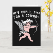 Grappige Valentijn Hey Cupido Kaart (Gele Bloem)