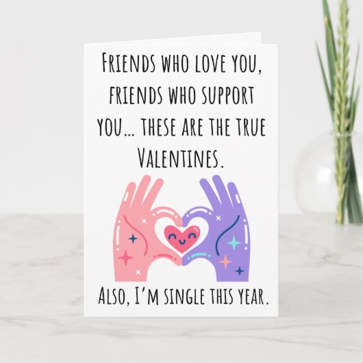 Grappige Valentijn Ik ben dit jaar single Vouwkaar Kaart (Voorkant)