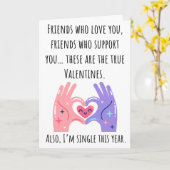 Grappige Valentijn Ik ben dit jaar single Vouwkaar Kaart (Gele Bloem)