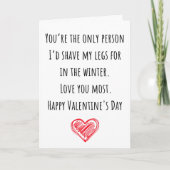 Grappige Valentijn Ik Heb Mijn Benen Geschoren Gep Kaart (Voorkant)