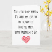 Grappige Valentijn Ik Heb Mijn Benen Geschoren Gep Kaart (Gele Bloem)