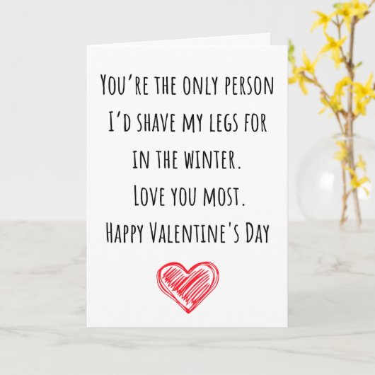 Grappige Valentijn Ik Heb Mijn Benen Geschoren Gep Kaart (Gele Bloem)