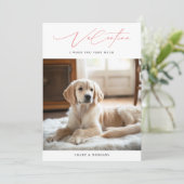 Grappige Valentijn ik woof je heel veel hondenfoto Feestdagenkaart (Staand voorkant)