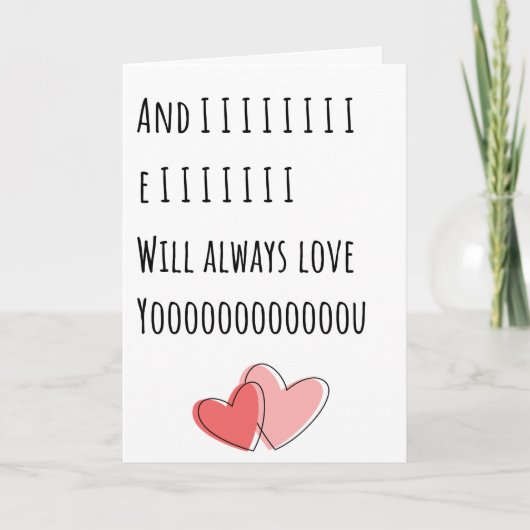 Grappige Valentijn Ik zal altijd van je houden Vou Kaart (Voorkant)