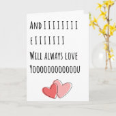 Grappige Valentijn Ik zal altijd van je houden Vou Kaart (Gele Bloem)