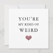 grappige valentijn/jubileumglitter-hartje raar feestdagenkaart (Voorkant)