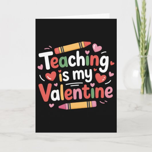 Grappige Valentijn Leraar Potlood Lesgeven Is Mijn Kaart (Voorkant)