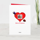 Grappige Valentijn met Basset Hound en Hearts Feestdagen Kaart (Achterkant)