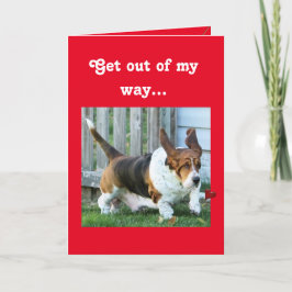 Grappige Valentijn met Basset Hound en Hearts Feestdagen Kaart
