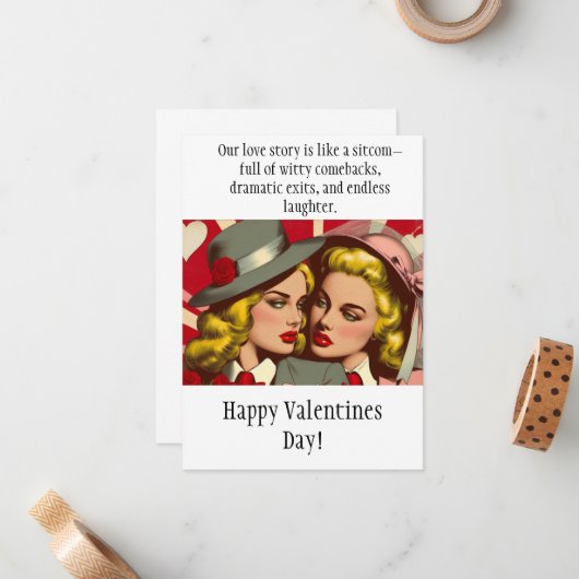 Grappige Valentijn Notitiekaartje (Voorkant / Achterkant in situ)