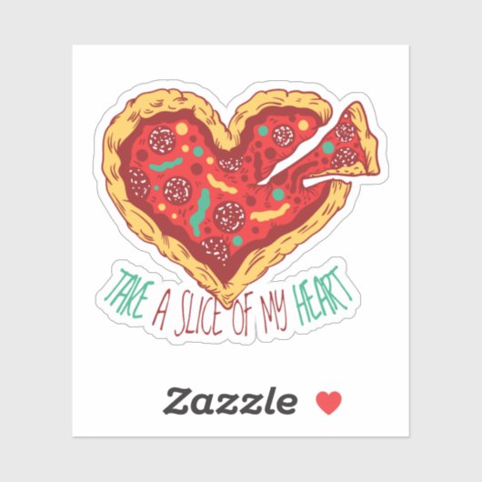 Grappige Valentijn PIZZA Neem een plak van mijn ha Sticker (Vel)