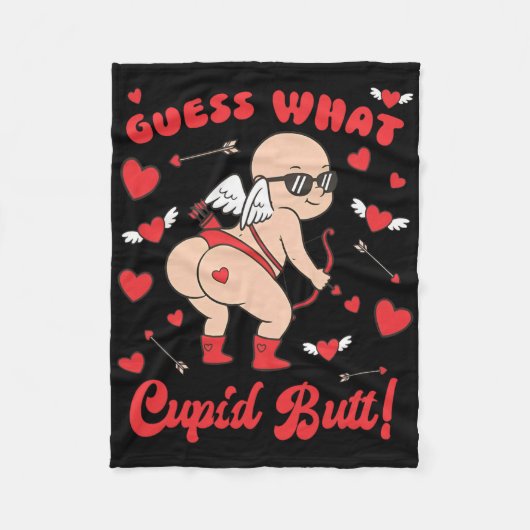 Grappige Valentijn, Raad eens wat Cupid Kont Fleece Deken (Voorkant)