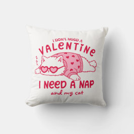 Grappige Valentijn slapende kat gepersonaliseerd  Kussen
