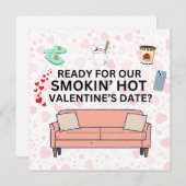 Grappige Valentijn Smokin' Hot Date Night Kaart (Voorkant / Achterkant)