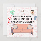 Grappige Valentijn Smokin' Hot Date Night Kaart (Voorkant)