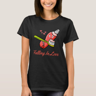 Grappige Valentijn Tandpasta Liefde Tandenborstels T-shirt