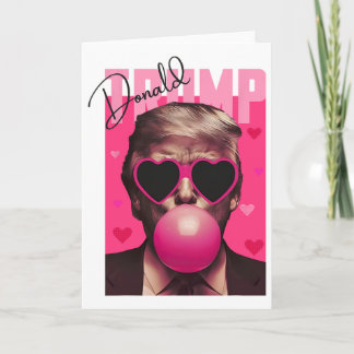 Grappige Valentijn Trump Roze Bubble Gum Lieve Tru Kaart