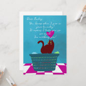 Grappige Valentijn van Bad Cat Custom Kaart (Voorkant / Achterkant in situ)