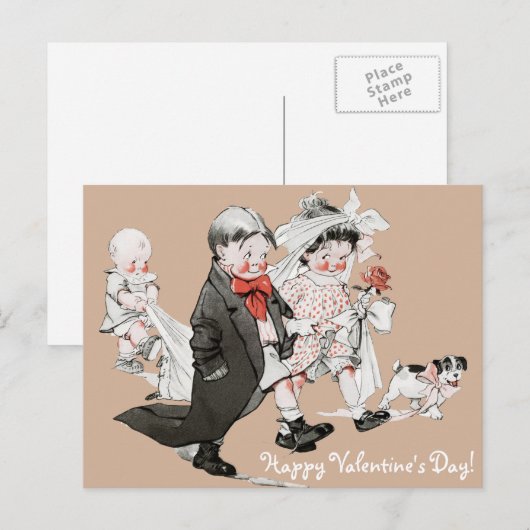 Grappige Valentijn Vintage bruiloft Briefkaart (Voorkant / Achterkant)