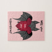 Grappige Valentijn vleermuis Legpuzzel (Horizontaal)