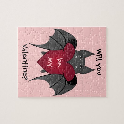 Grappige Valentijn vleermuis Legpuzzel (Horizontaal)